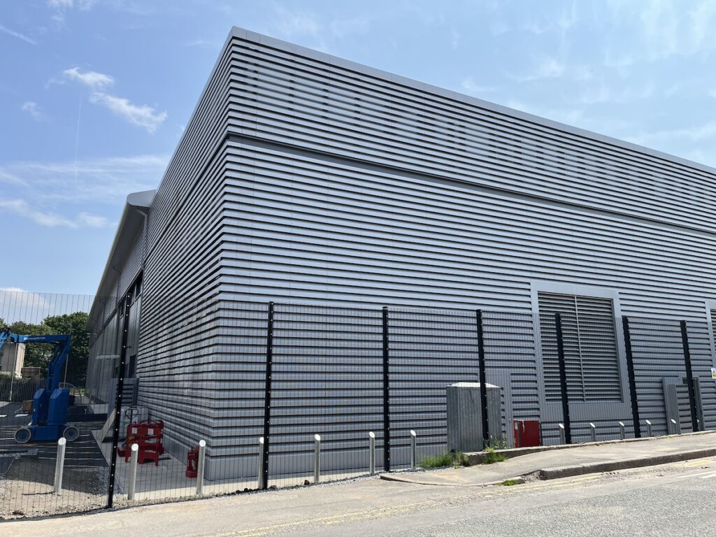 Rear view of Caice Acoustic Louvres at MCR2 Manchester Data Centre