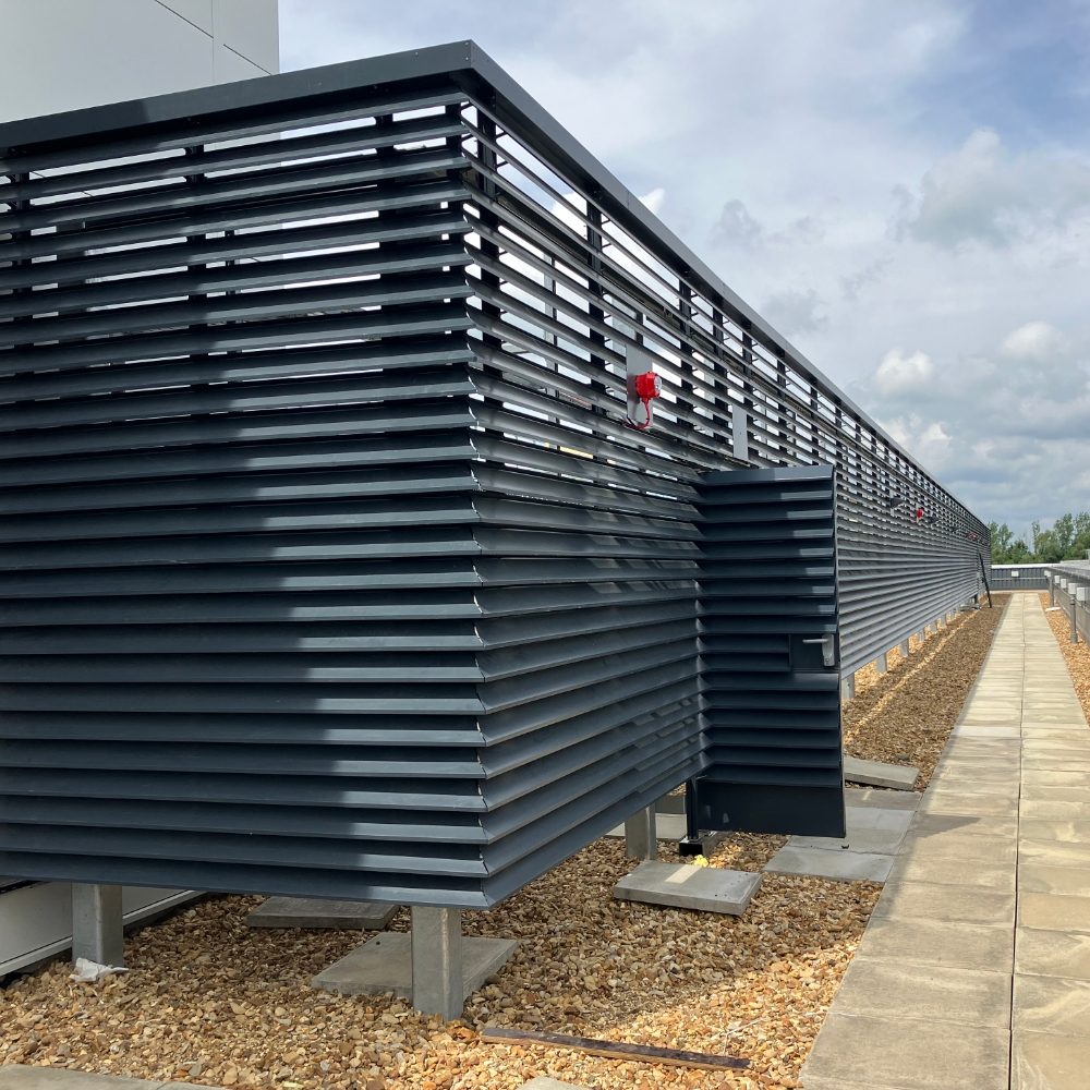 Caice Weather Louvres on Roof Plant Compound Hinchingbrooke Hospital